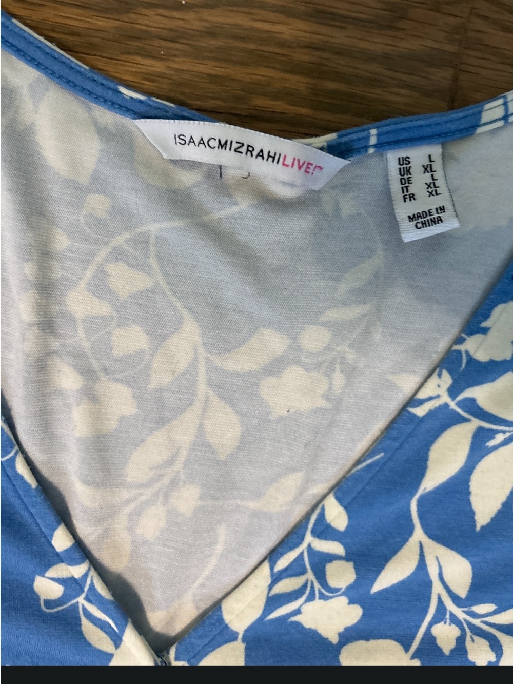 Isaac Mizrahi Blue & White Floral Wrap Dress size XL - Picture 2 of 4